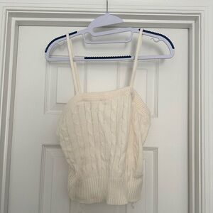 White sweater tank top, new, size L